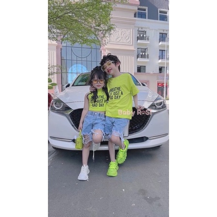 Quần jean lửng rách cho bé gái