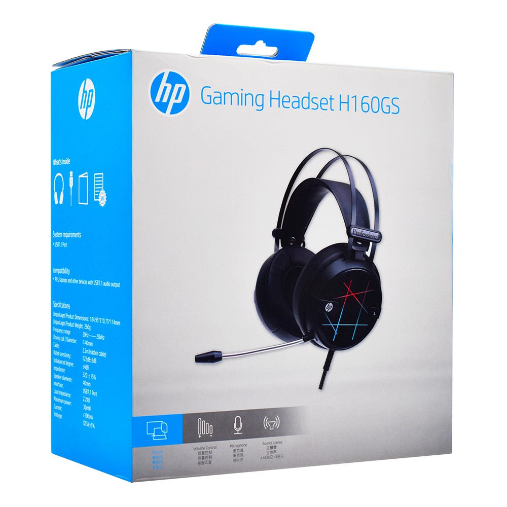 Tai nghe HP H 160GS đen led usb tai nghe vi tính HP có đèn led cồng USB 7.1