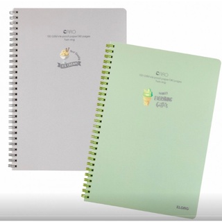 Tập Vở caro lò xo Klong size B5 80 trang MS 574 , sổ caro Klong 80 trang lò xo kép bìa nhựa trong PP màu Pastel cute
