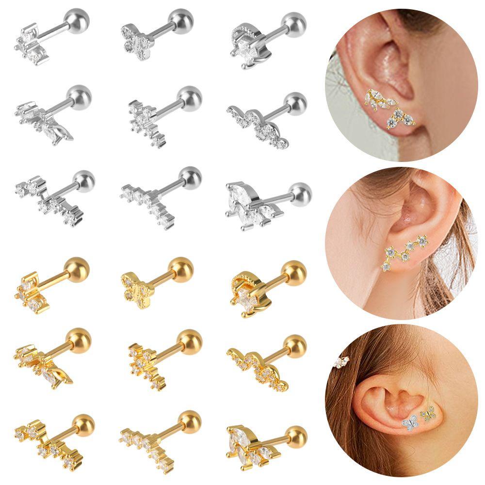 Khuyên Tai Thời Trang MOILYVN CZ|Dây Chuyền Toàn Thân Mặt Chữ Thập / Vương Miện / Hoa Nhiều Màu S