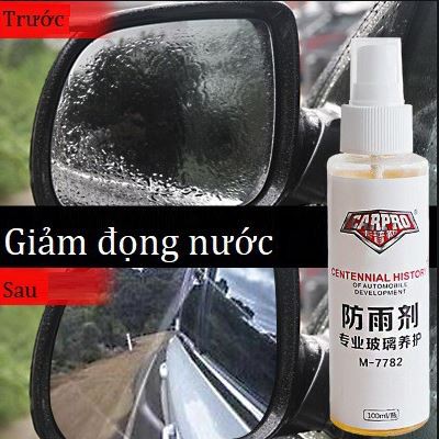 CHAI XỊT NANO CHỐNG BÁM NƯỚC GƯƠNG Ô TÔ CARPRO, bình chống đọng giọt nước trời mưa kính kiếng xe hơi oto mũ nón bảo hiểm