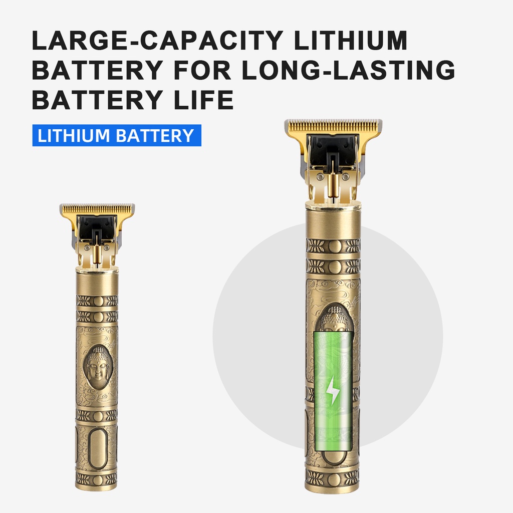 Tông Đơ Cắt Tóc, Chấn Viền VINTAGE-T9 Nhỏ Gọn, Sạc Điện, Pin Bền Đa Năng