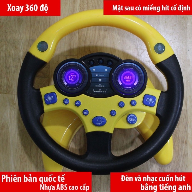 Vô Lăng Ô Tô Quay 360 Độ Cho Bé Có Nhạc Có Đèn