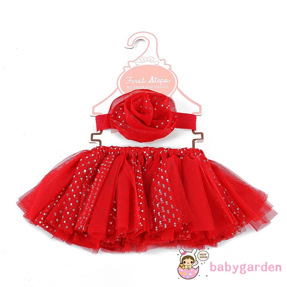 Set Chân Váy Tutu+Băng Đô Cài Tóc Cho Bé Gái Sơ Sinh