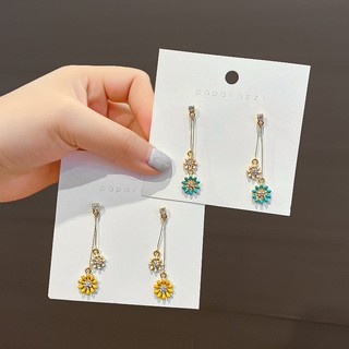 Bông Tai Bạc 925 Dáng Dài Hình Bông Hoa Xinh Xắn