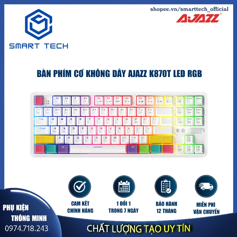 Phím cơ không dây Ajazz K870T Led RGB