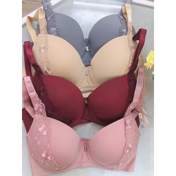 Áo lót quả lớn không mút, áo ngực big size có gọng Thái Lan thêu hoa dây Sisterhood 1043