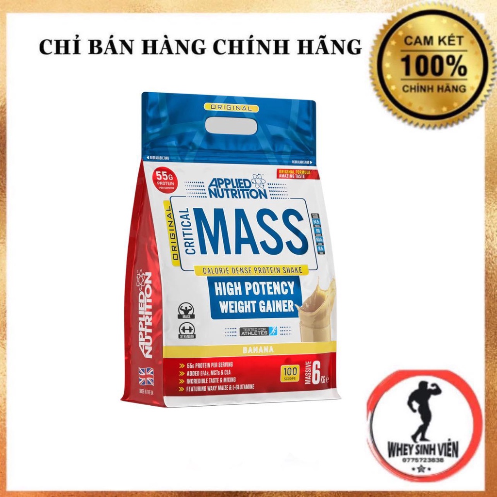 [Chính hãng] Túi Dùng Thử Sữa Dinh Dưỡng Tăng Cân Nhanh Tăng Cơ Bắp Applied Nutrition Original Critical Mass 1 Kg
