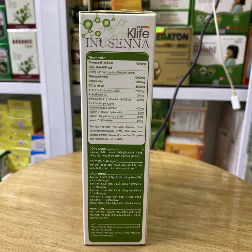 Klife Inusenna Bổ Sung Chất Xơ, Nhuận Tràng Hộp 15 Ống X 10ml