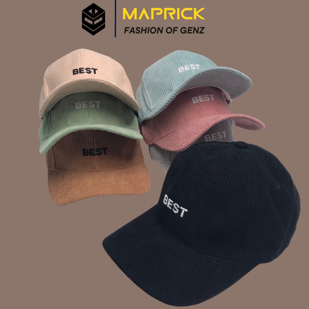 Mũ lưỡi trai ❤️ Nón kết thêu chữ BEST chất nhung tăm cao cấp form unisex nam nữ Mk15
