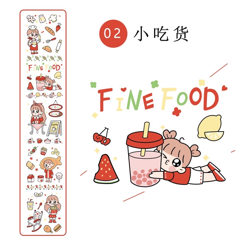 Sticker dài bé gái