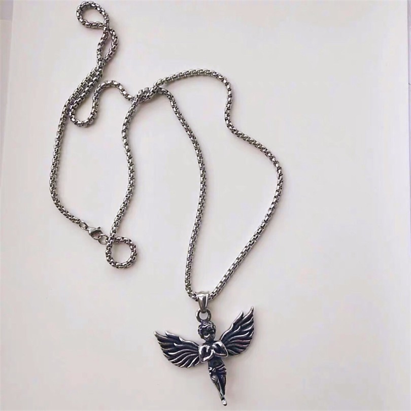 Vòng Cổ Nam Nữ 1239255Dây Chuyền Mặt Hình Thiên Thần Phong Cách Hip Hop Retro