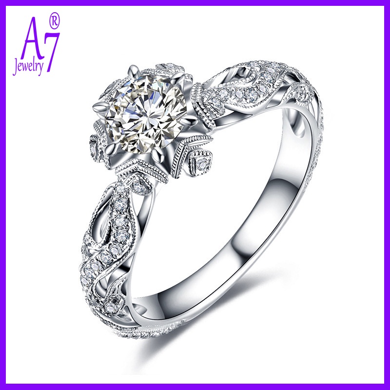 Nhẫn bạc S925 1 Karat Moissanite