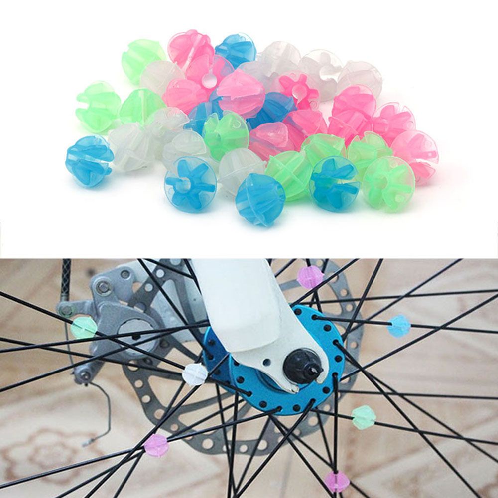 Set 1 hoặc 36 hạt tròn nhiều màu sắc trang trí căm xe đạp