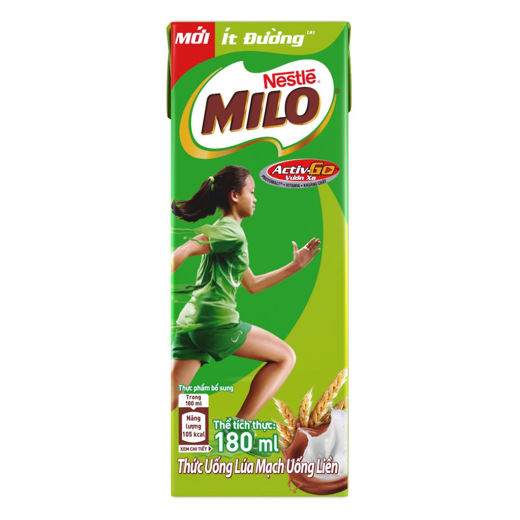 Thùng 48 Hộp Sữa Nestlé MILO Nước (180ml / Hộp)