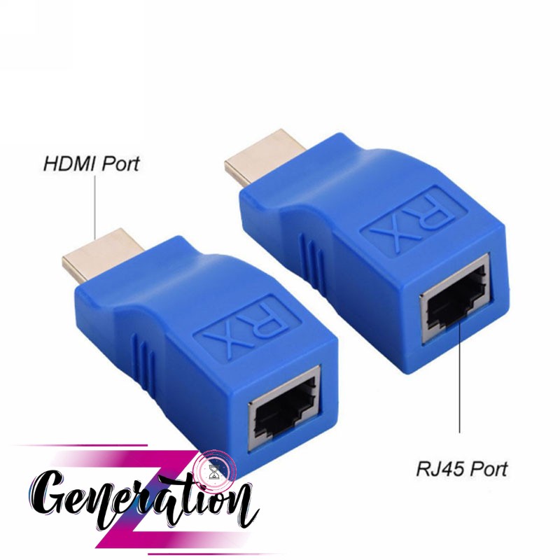 Bộ chuyển đổi HDMI ra LAN 30M 1.1 - Đầu chuyển đổi HDMI ra LAN 30M 1.1 combo 2pcs/hộp