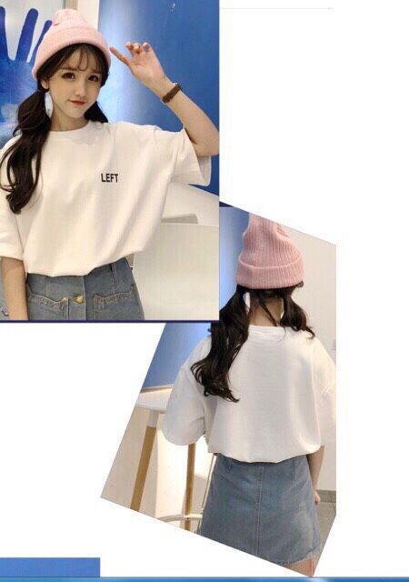 Áo thun from rộng cotton 100% thêu hình dễ thương