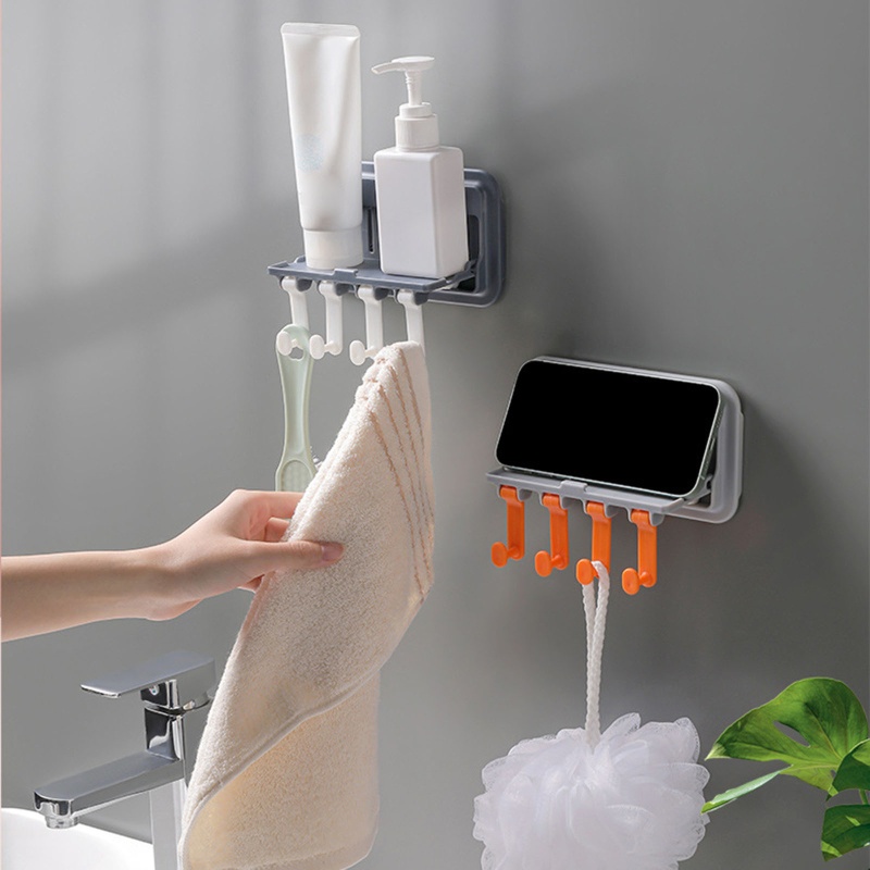 Giá Treo Khăn Bằng Nhựa Gắn Tường Không Cần Khoan Tiện Dụng Cho Nhà Bếp / Phòng Tắm