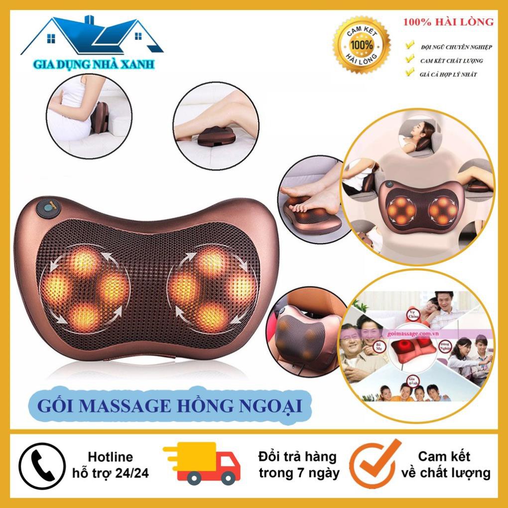 [Mua ngay] Gối Massage Cổ, Máy Massage Cổ, Lưng Hồng Ngoại 8 Bi Xoay Đổi Chiều Hàn Quốc, Bảo Hành 12 Tháng HIP MART