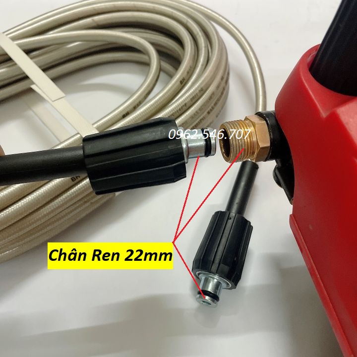 Bộ 10M-15M-20M-30M dây rửa xe và súng xịt - súng rửa xe áp lực cao ren 22mm Loại Tốt