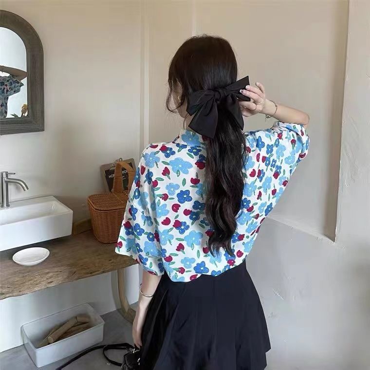 Áo Sơ Mi Hoa Tay Ngắn Dáng Rộng Thiết Kế Mới Thời Trang Mùa Hè Dành Cho Nữ