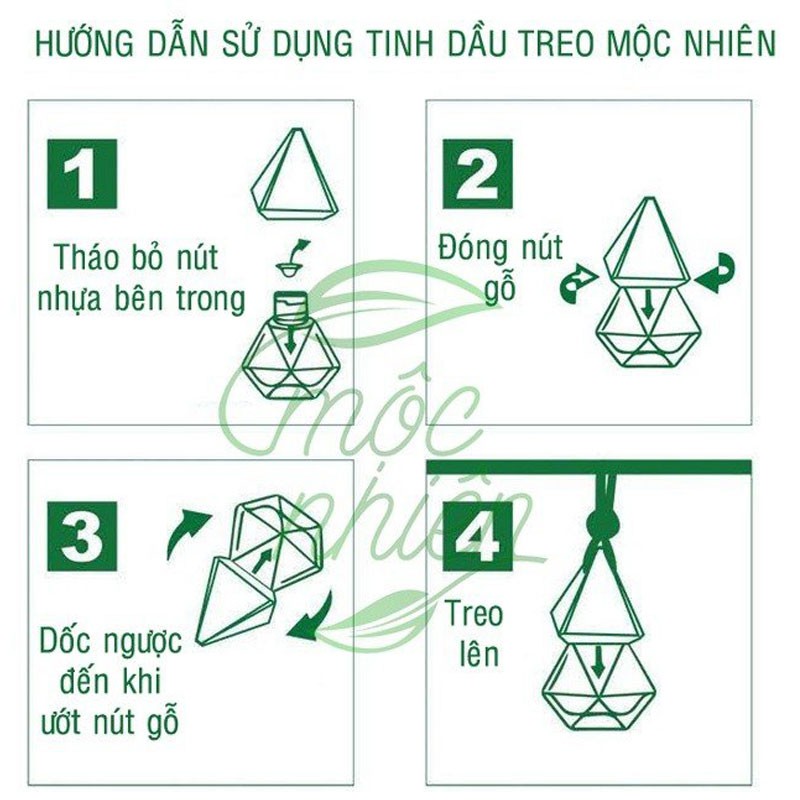 Tinh Dầu Treo Xe Ô Tô - Tinh Dầu Triết Xuất Tự Nhiên - Thương Hiệu Mộc Nhiên - Khử Mùi Hôi Xe Hiệu Quả