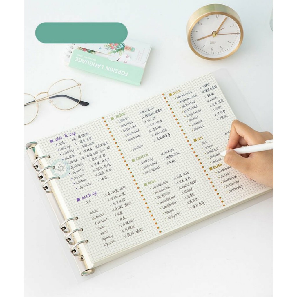 PLANNER NHỰA CỨNG A4/B5 NGANG 6 LỖ