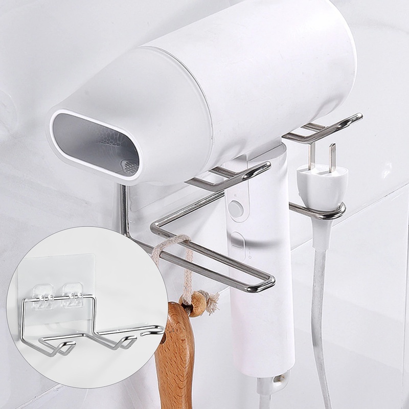Giá Đỡ Máy Sấy Tóc Gắn Tường Bằng Thép Không Gỉ Tiện Dụng Cho Nhà Tắm