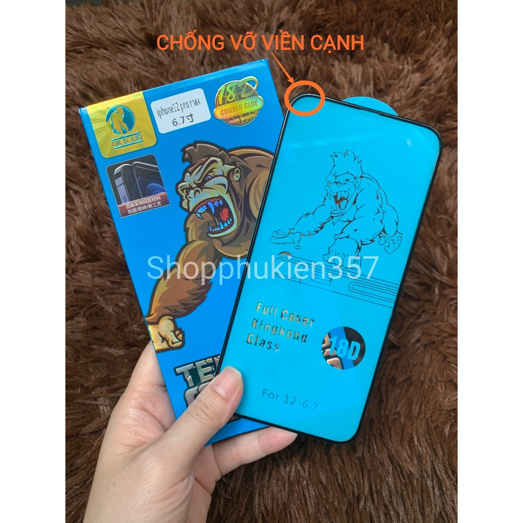 Cường lực 18D cho Iphone Có Hộp Tặng Giấy Lau 1-2 và Sticker Hít bụi