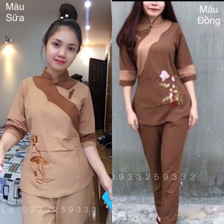 Đồ Lam Đi Chùa # SẪM 2 NÚT # Đồ Bộ Nữ # Quần Áo
