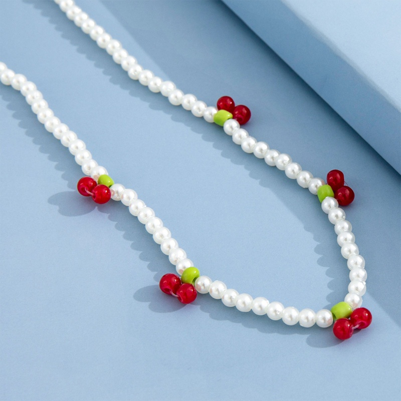 Nerv Vòng cổ Hạt Ngọc Trai Quyến Rũ Hình Quả Cherry Thích Hợp Làm Quà Tặng Cho Bạn Gái