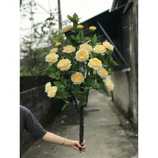 Cây Hoa Hồng Trà cây hoa lá giả cao 1,2m , cây giả Trang Trí, Trang Trí Nhà Cửa, decor văn phòng
