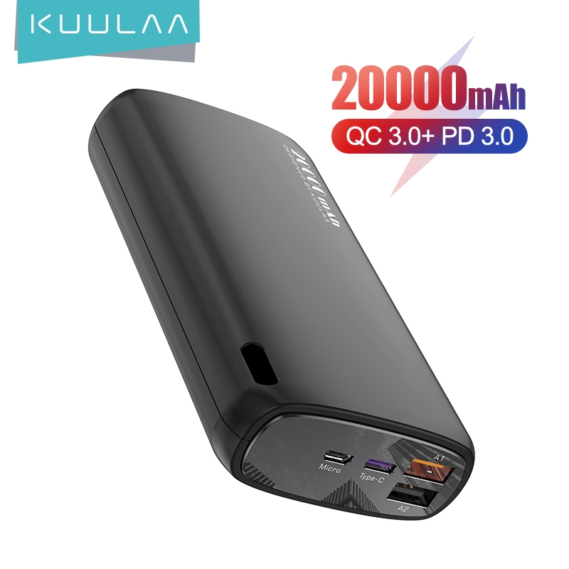 Pin Sạc Dự Phòng KUULAA KL-YD18 Sạc Nhanh Cho Xiaomi Samsung iPhone Có 2 Cổng Sạc USB 20000mAh