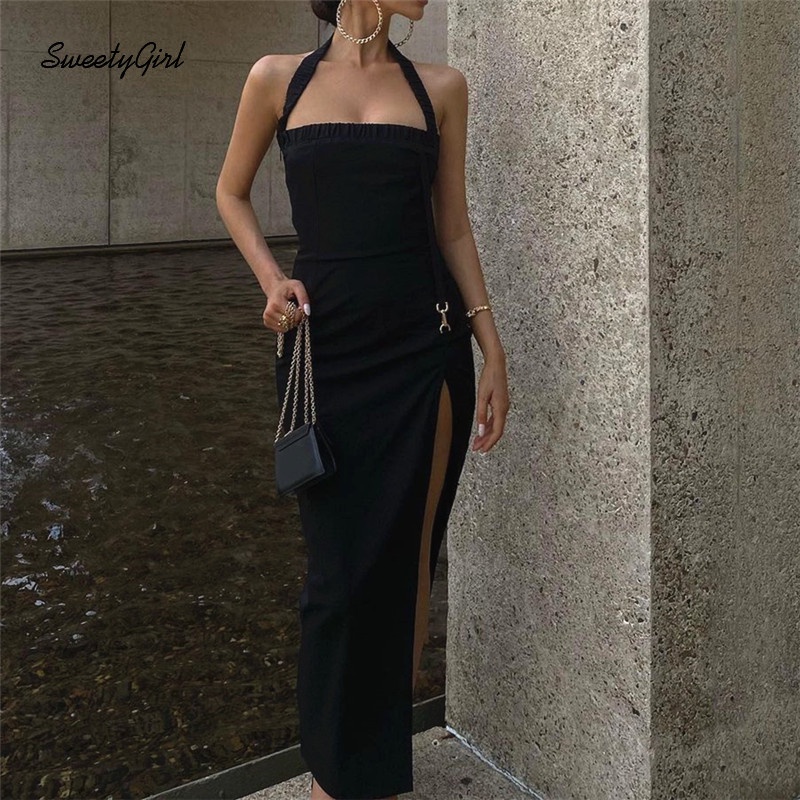 Đầm Maxi Hai Dây Màu Trơn Dáng Ôm Thời Trang 2022 Cho Nữ