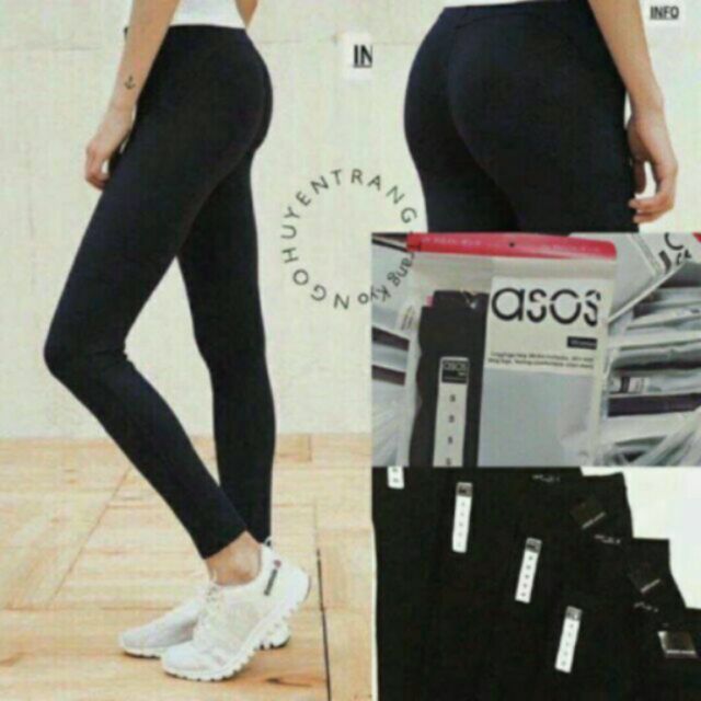 Quần legging dài nữ cạp cao nâng mông vải cotton dày mỏng co giãn - Quần legging nữ trơn ôm bó body tập gym yoga ở nhà