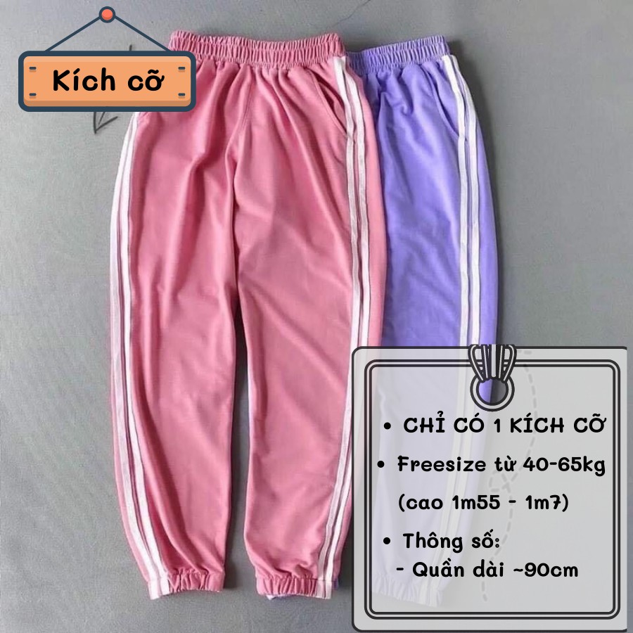 Quần JOGGER TRƠN 2 SỌC form rộng UnisexFreesize dành cho nam nữ Molly Fashion