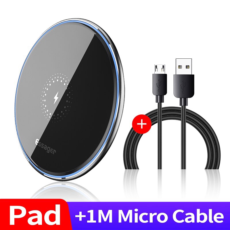 Đế Sạc Nhanh Essager Cho IPhone 11 Pro Xs Max X Xr/Samsung S20 Xiaomi Mi Thiết Kế Không Dây 10W Qi Cổng USB