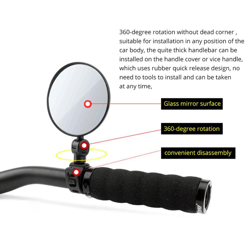 Gương Chiếu Hậu Gắn Tay Lái Xe Đạp Mtb Xoay 360 Độ Nhiều Màu Tùy Chỉnh Tiện Dụng