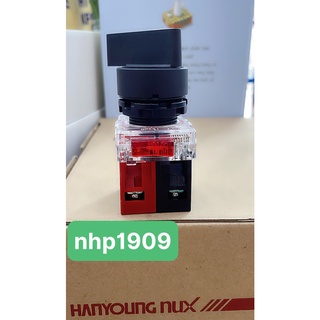 Công tắc xoay phi 22, 2 vị trí tự trả về 1NO+1NC dòng AR không đèn, phi Hanyoung Nux