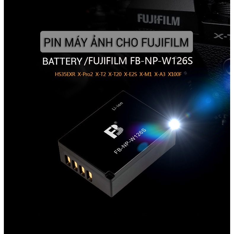 Pin NP-W126S Cho Fujifilm X-S10 X-T30 X-T200 X-T100 X-T20 X-Pro3 X-T3 X-A7 X100F XA5 XA3 XT2(Chính Hãng), FB-NP-W126s