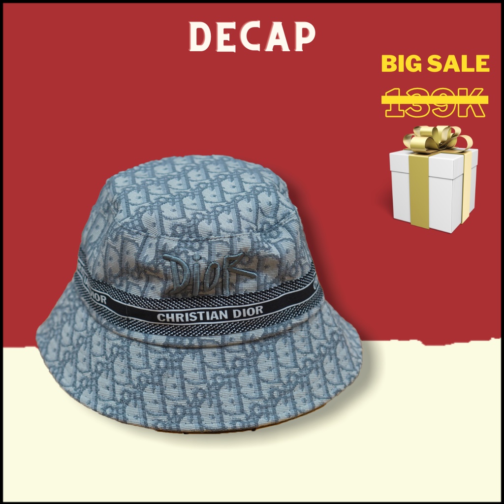 Mũ bucket tai bèo dệt nón cụp có vành Unisex nam nữ ulzzang chất vải kaki tốt phom đẹp kiểu Dior 2 lớp | DECAP SHOP
