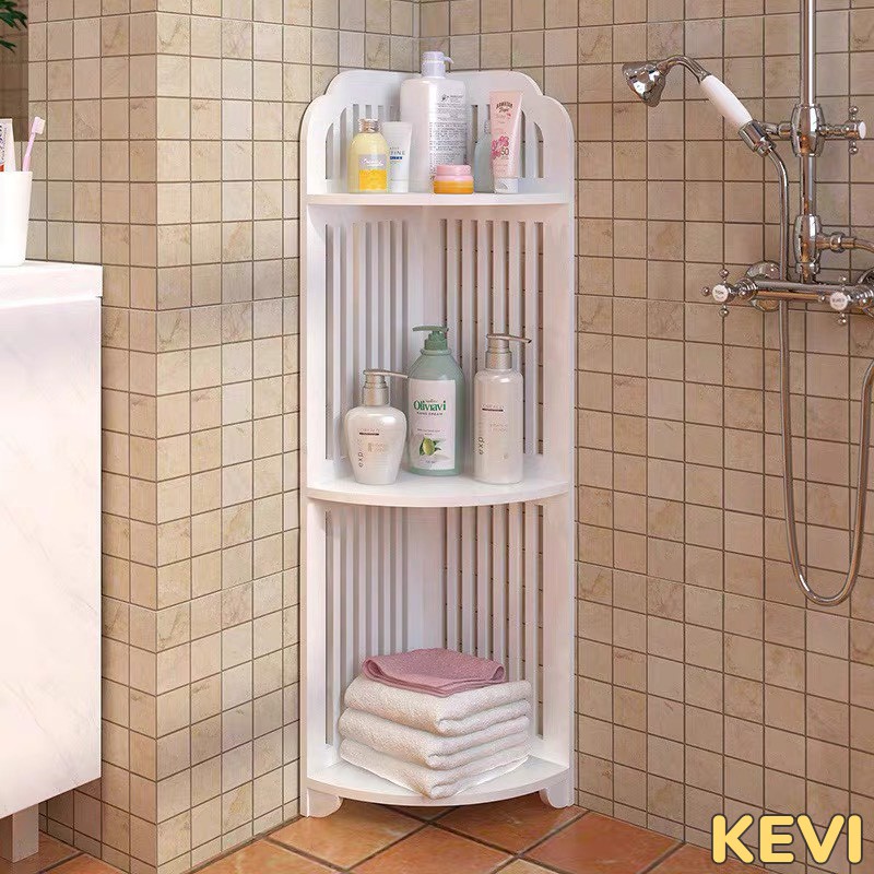 Kệ góc nhà tắm 3 tầng gỗ nhựa cao cấp chống nước tuyệt đối thương hiệu Kevi
