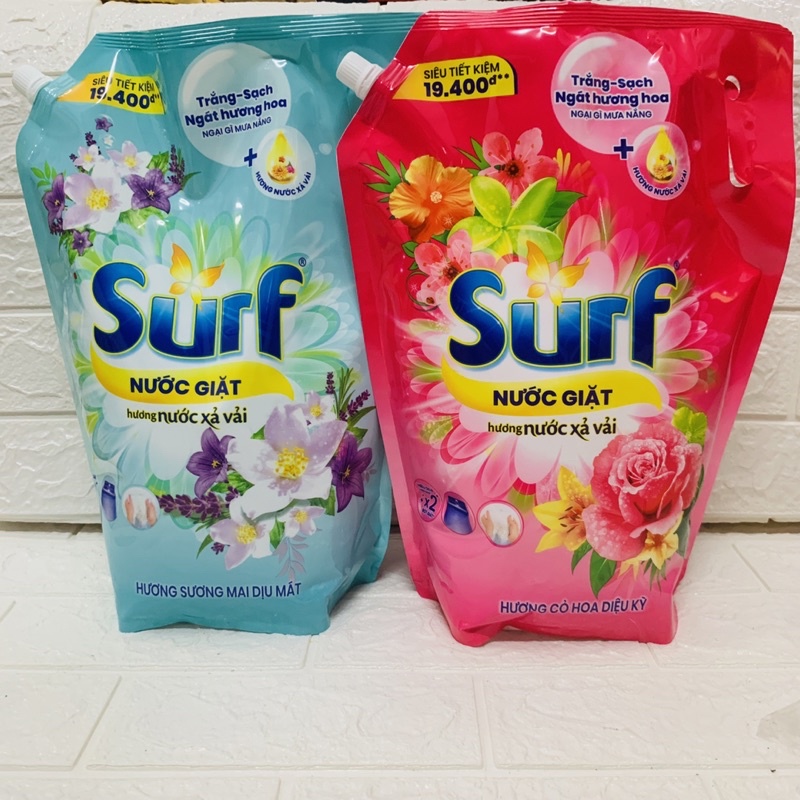 MNước Giặt Surf Túi 3,5-3,8Kg Hương Hoa Cỏ/Sương Mai