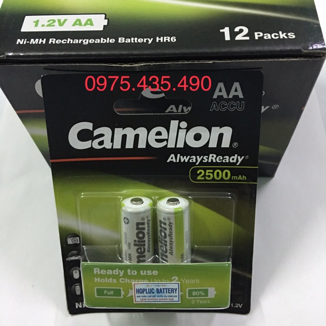 Pin Sạc AA Camelion 2500mAh Pin Sạc Thông Minh Công Suất Cao Vỉ 2 Viên