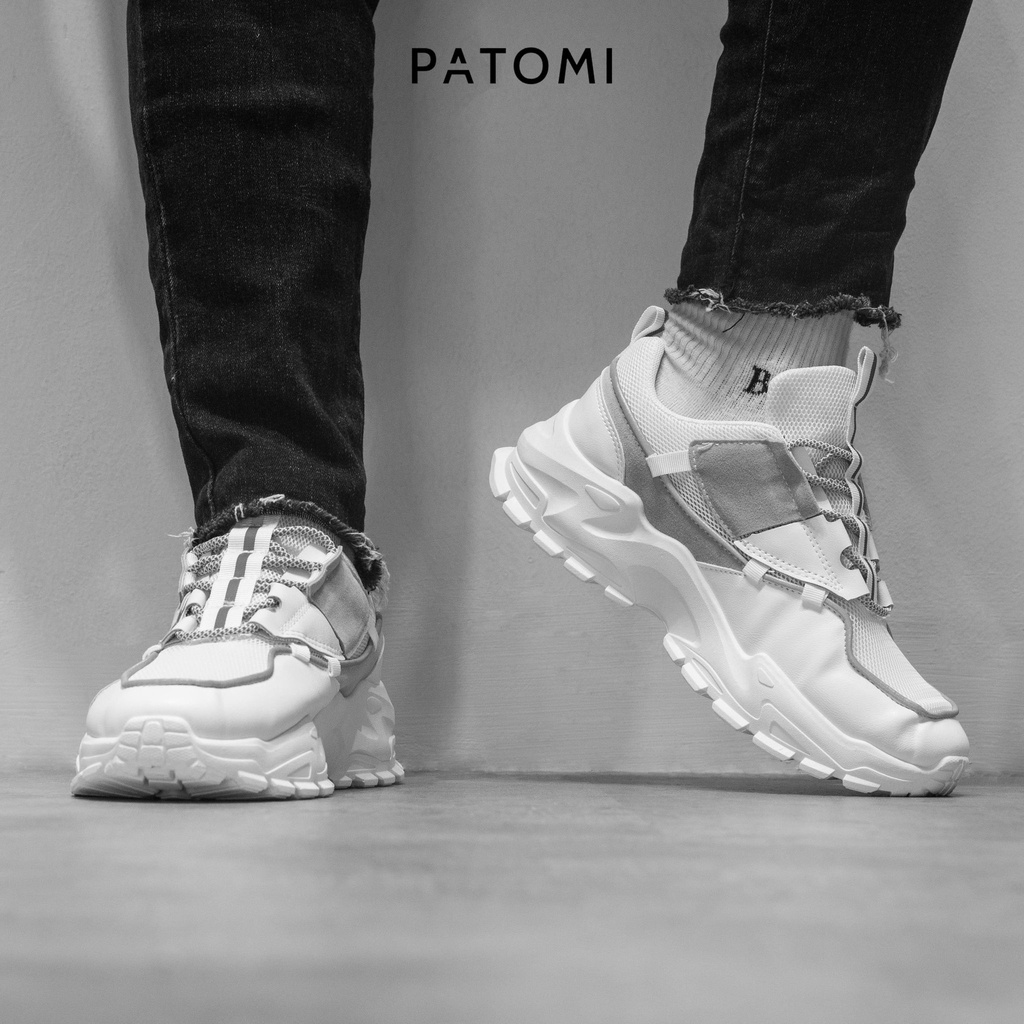 Giày thể thao nam da lộn tăng chiều cao chính hãng PATOMI, giày sneaker nam phong cách ulzzang Hàn quốc – G408