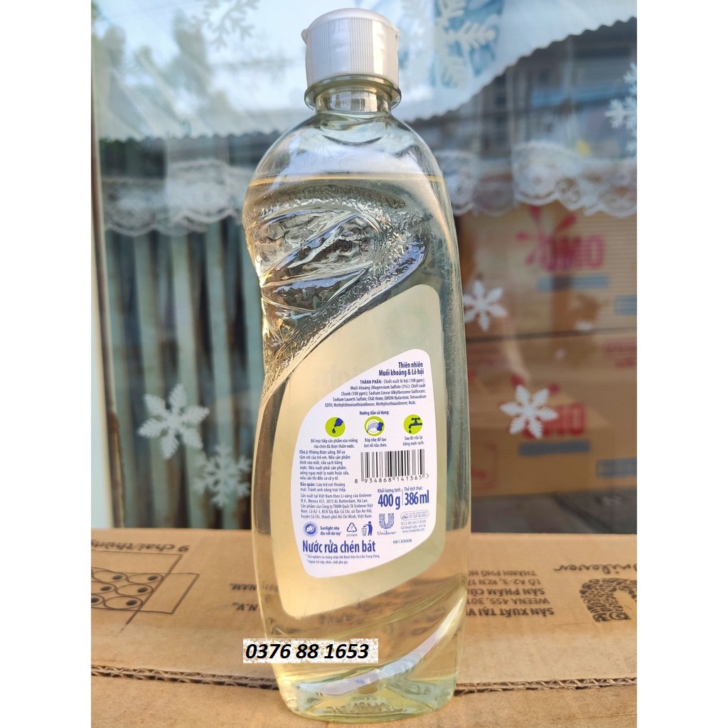 [Hoả Tốc] Nước Rửa Chén SUNLIGHT Thiên Nhiên Muối Khoáng Lô Hội Chai 750g 750 g