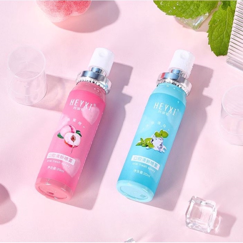 Xịt Thơm Miệng Heyxi Vị Đào/ Bạc Hà 20Ml