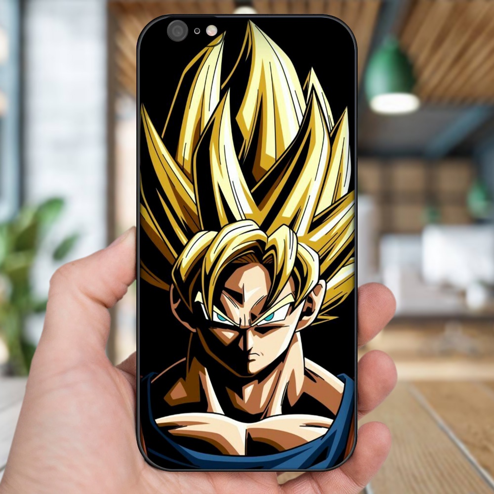Ốp lưng iPhone 6 Plus, 6s Plus dẻo đen cạnh vuông in hình Goku Dragon Ball