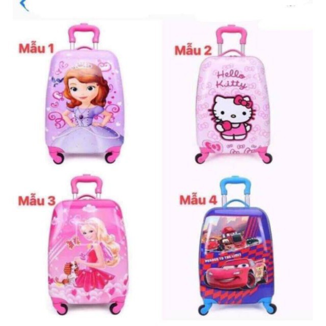 Vali Kéo Hello Kitty Đơn Màu Hồng Dễ Thương size 18