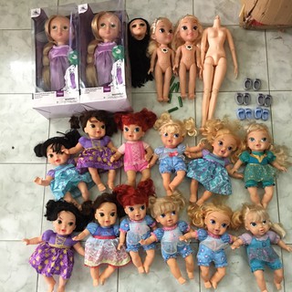 Combo búp bê thanh lý disney sơ sinh thân gòn , elsa hát , mây monkiki và bjd giá rẻ